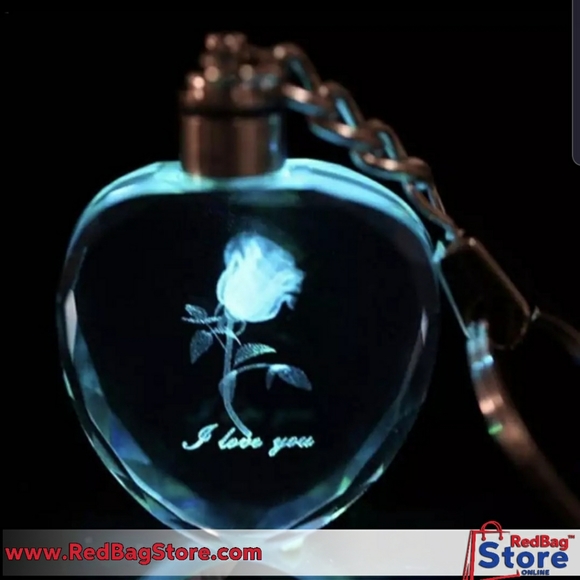 3/$25🔥Crystal Rose LED Light Keychain Love Heart - Picture 4 of 6